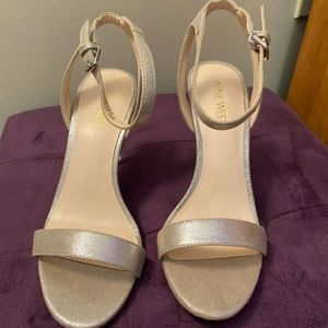 Nine West Silver Strappy Heels